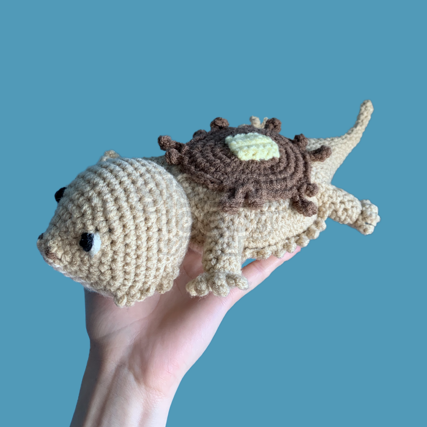 Buttermilk the Bearded Dragon Pancake Amigurumi Plushie