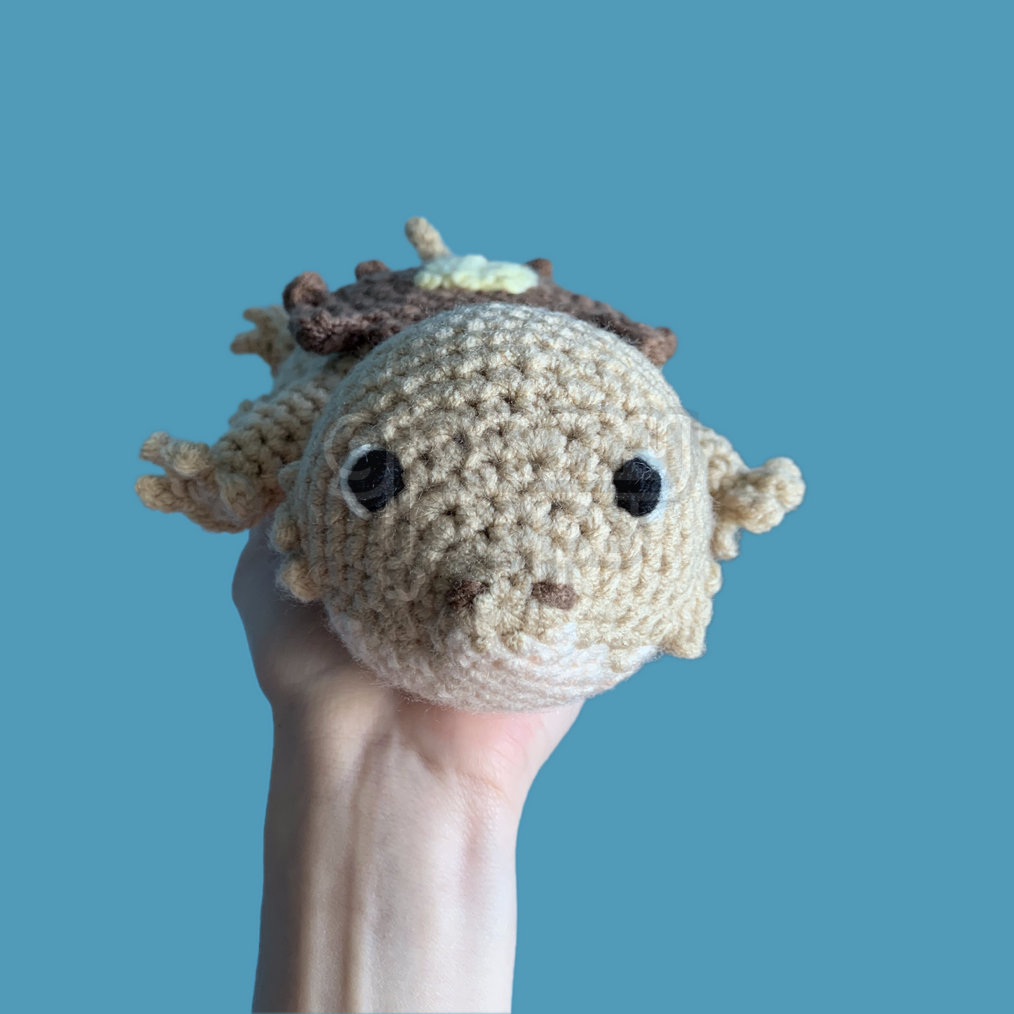 Buttermilk the Bearded Dragon Pancake Amigurumi Plushie