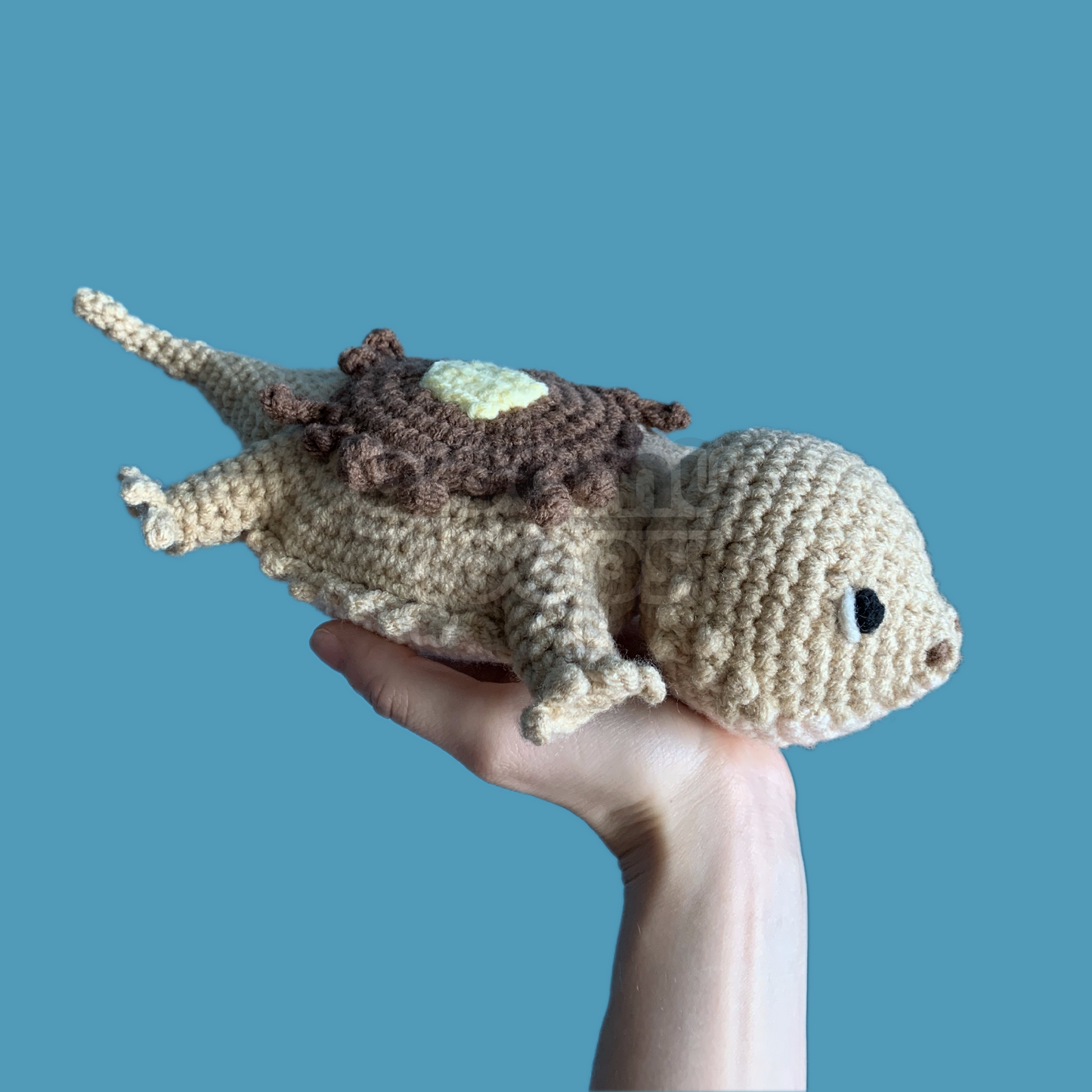 Buttermilk the Bearded Dragon Pancake Amigurumi Plushie