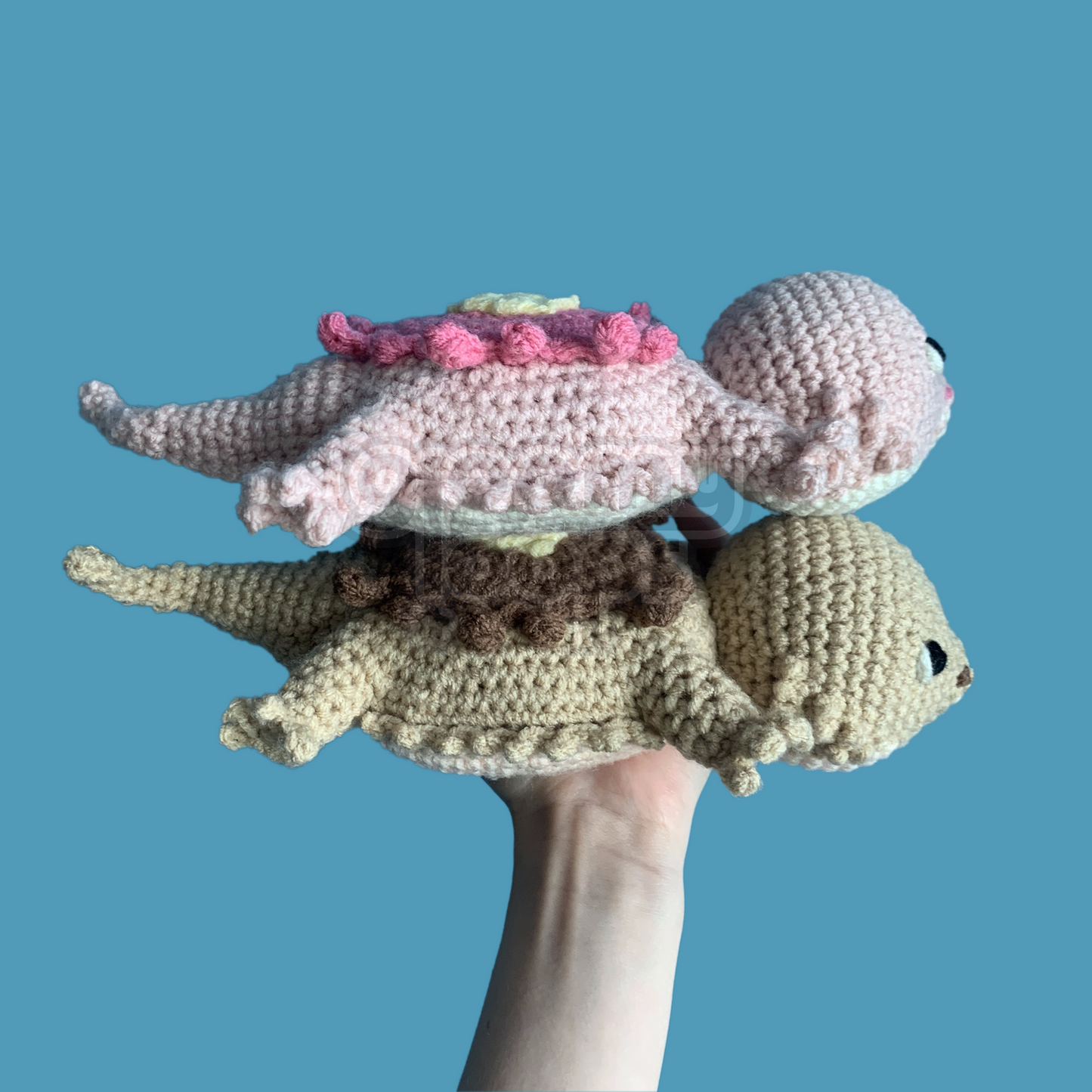 Buttermilk the Bearded Dragon Pancake Amigurumi Plushie