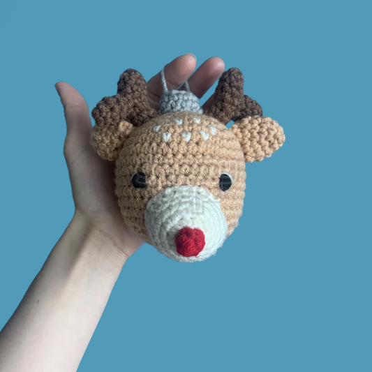 XL Red Nosed Reindeer Bauble